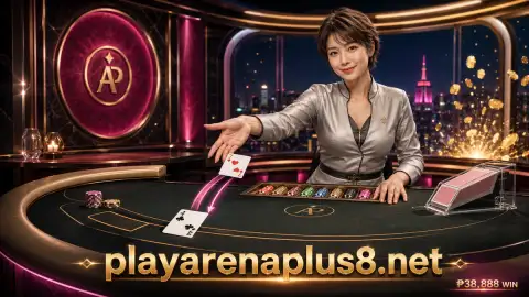 Roulette wheel and card details concentrating attention around an ARENAPLUS live casino table